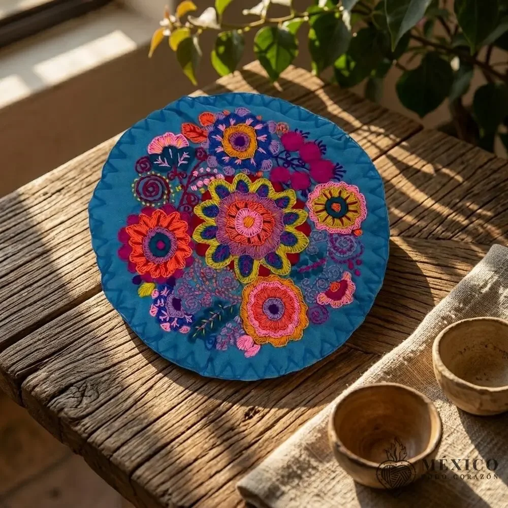 Mexican embroidered Tortillero tortilla warmer  10 in